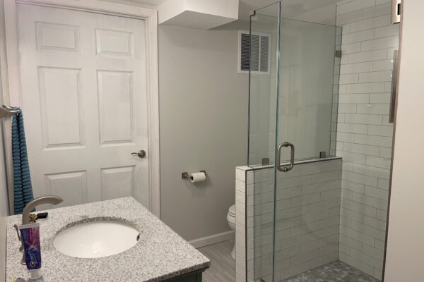 New Full Bathroom in Unfinished Basement Image